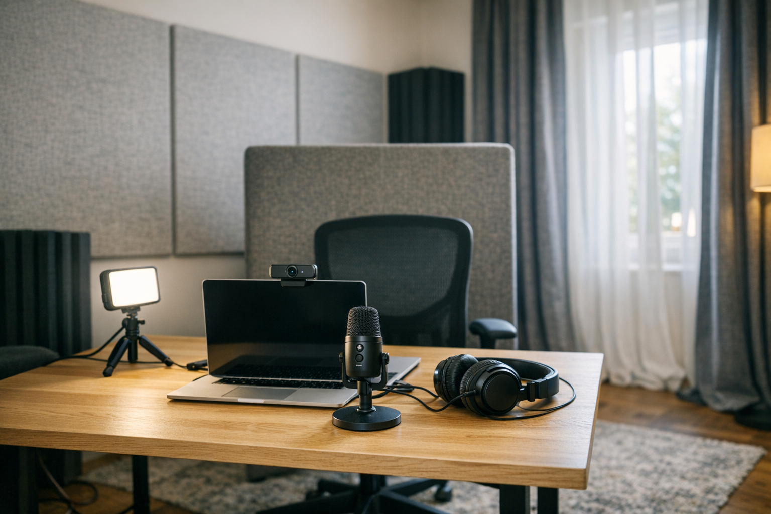 Akoestische werkplek voor hybride vergaderen