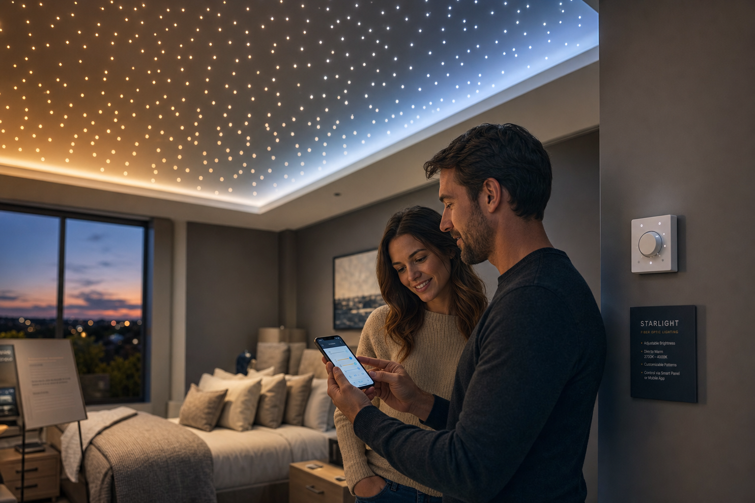 Sterrenhemel plafond met LED verlichting