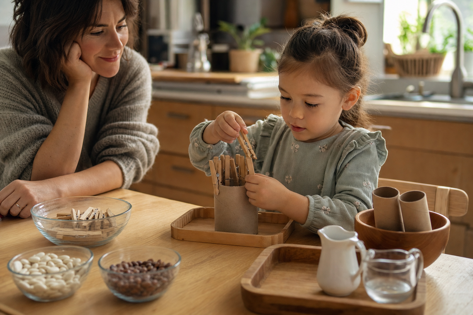 Montessori speelgoedactiviteiten met alledaagse materialen
