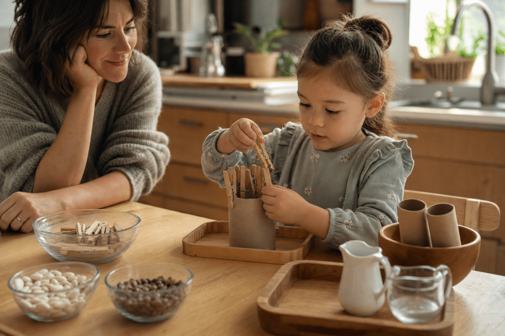 Welke montessori speelgoedactiviteiten kun je thuis maken met alledaagse materialen (budgetvriendelijk en toch leerzaam)?